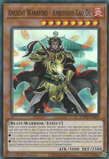 Ancient Warriors - Ambitious Cao De (ETCO-EN020) - 1st Edition