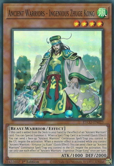 Ancient Warriors - Ingenious Zhuge Kong (ETCO-EN023) - 1st Edition
