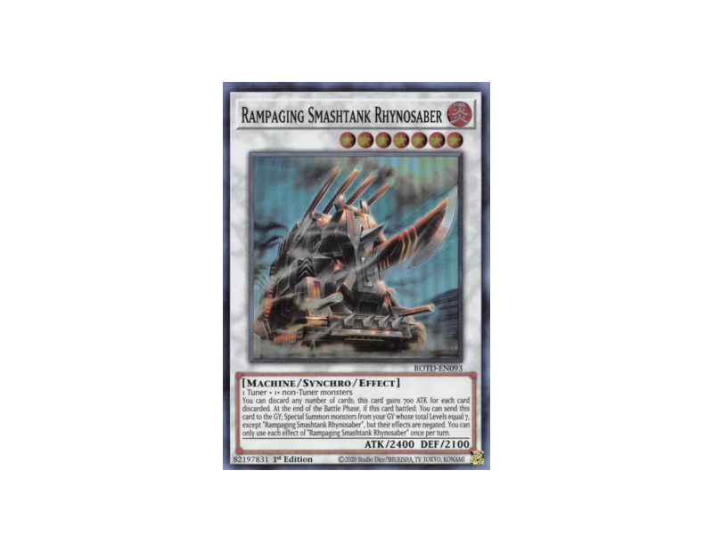 Rampaging Smashtank Rhynosaber (ROTD-EN093) - 1st Edition